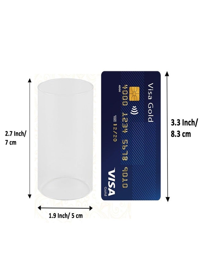 كلاسيك غطاء زجاجي صغير الحجم من زجاج البوروسيليكات الكلاسيكي لمصابيح نافجيوتي ديا - واقي من الرياح لمصابيح أكهاند جيوتي، مناسب لشموع الشاي وشموع الشاي LED، ارتفاع 2.6 بوصة، عرض 1.57 بوصة | عبوة من قطعة واحدة - Image 3